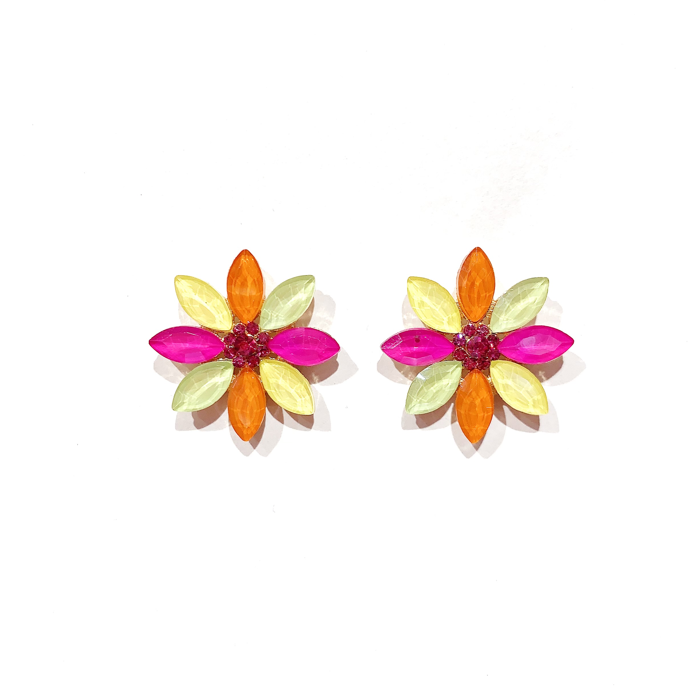  Pendientes cristal mate forma flor
