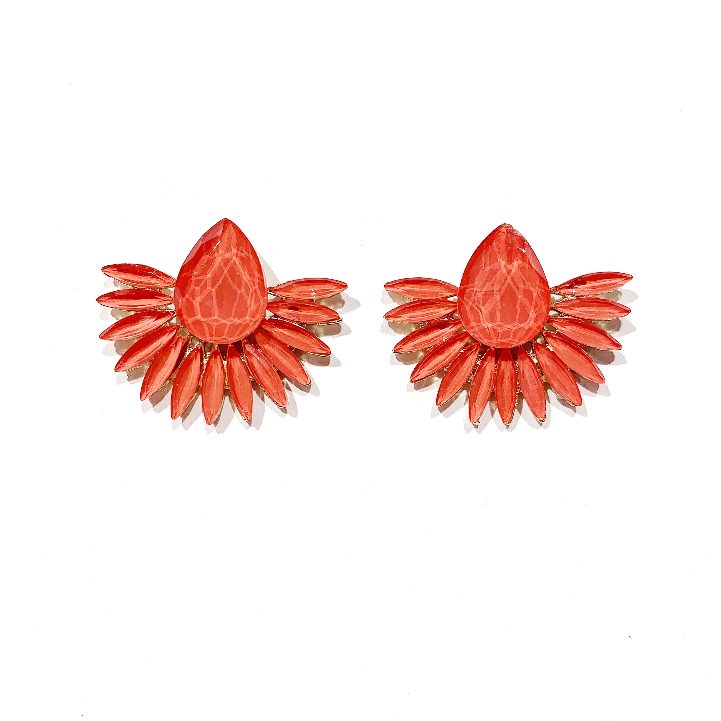  Pendientes cristal mate abanico