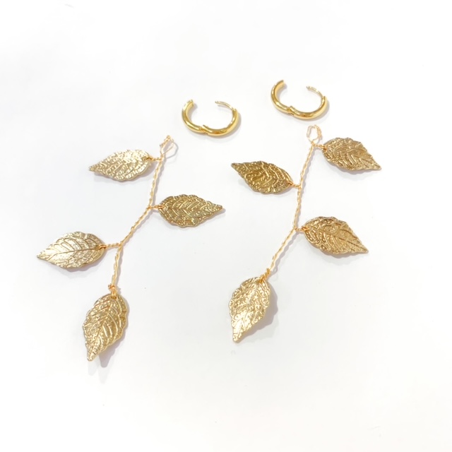 Pendientes aro forma hoja