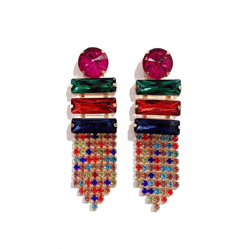 Pendientes cristal largo con fleco