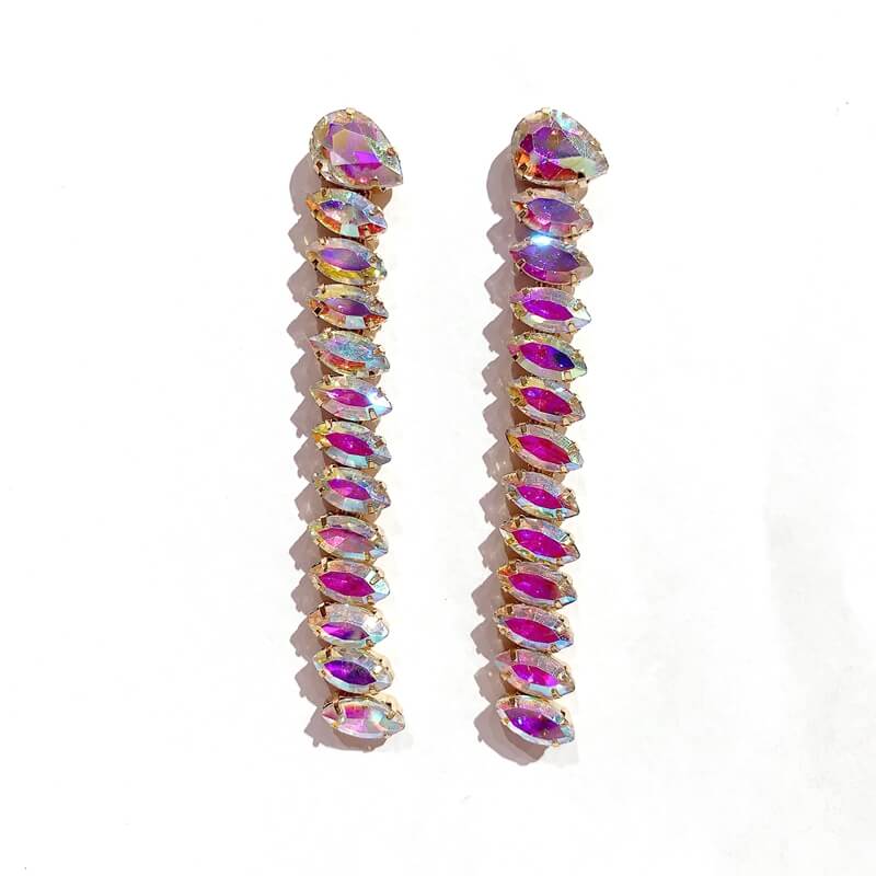 Pendientes cristal largo liso