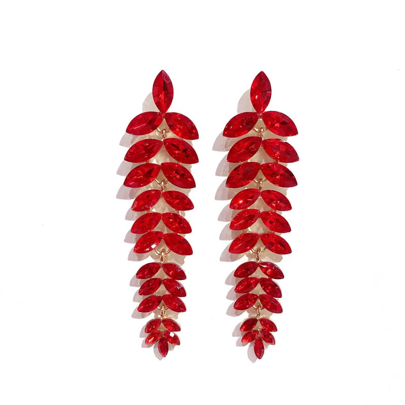 Pendientes cristal largo forma hoja
