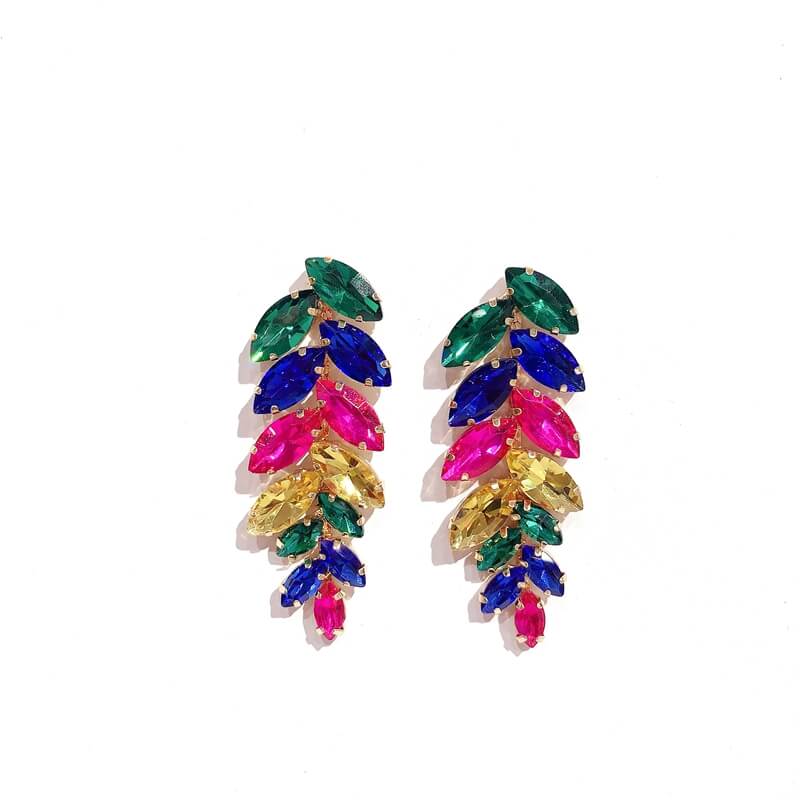 Pendientes cristal mediana forma hoja