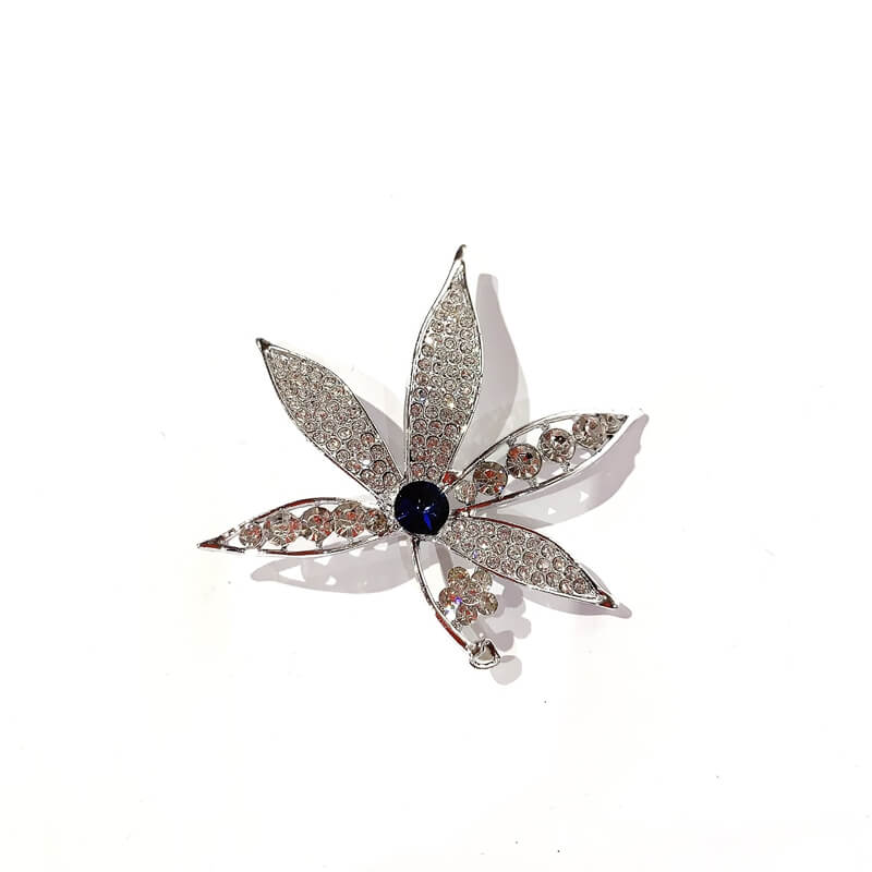 Broche cristales hoja