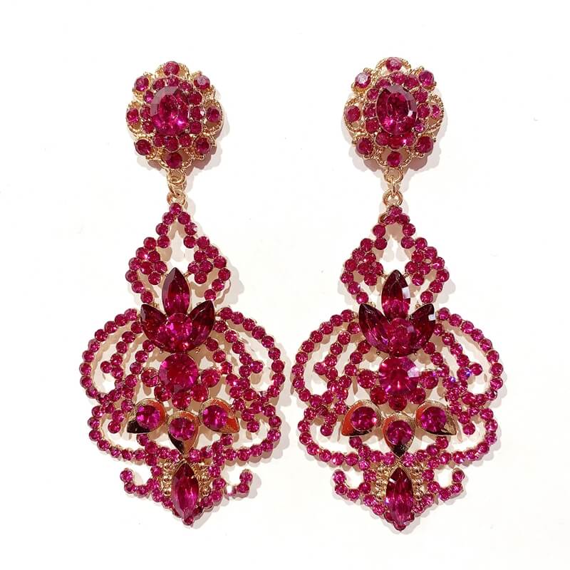 Pendientes cristales forma encaje