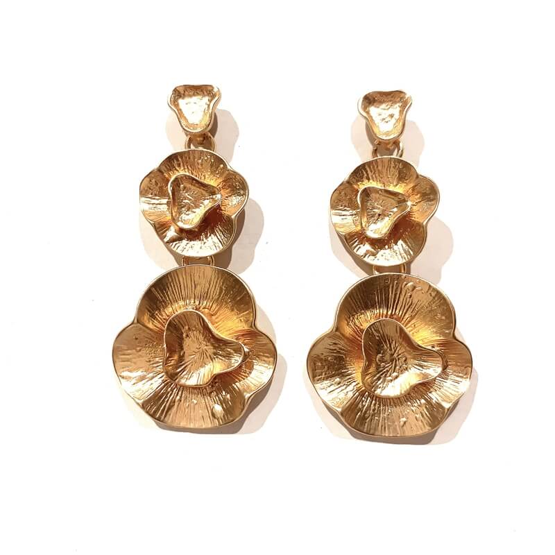 Pendientes metal colgante flores