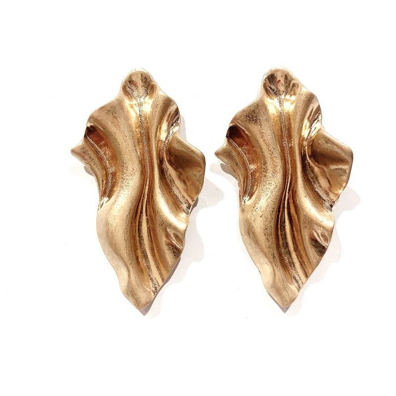Pendientes metal corto forma rizado