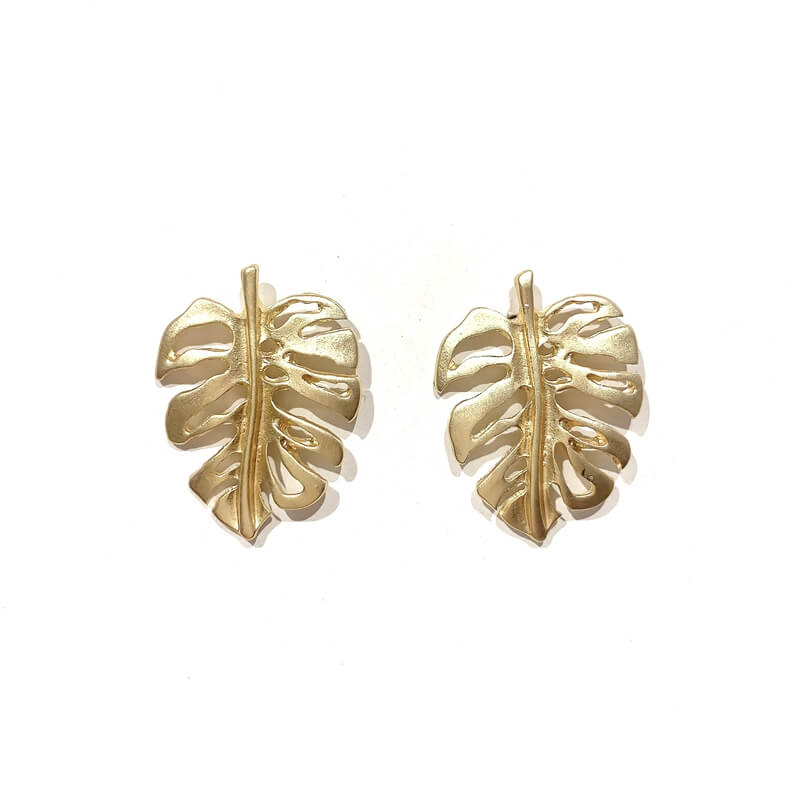Pendientes metal forma hoja p