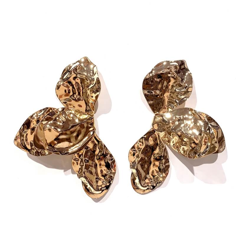 Pendientes metal forma flor