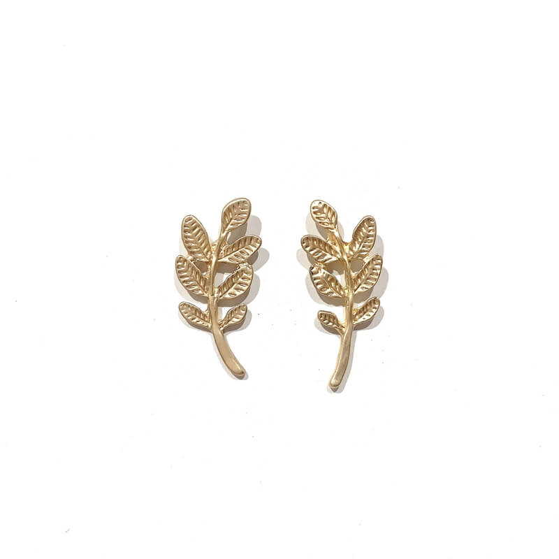 Pendientes metal forma hojas p