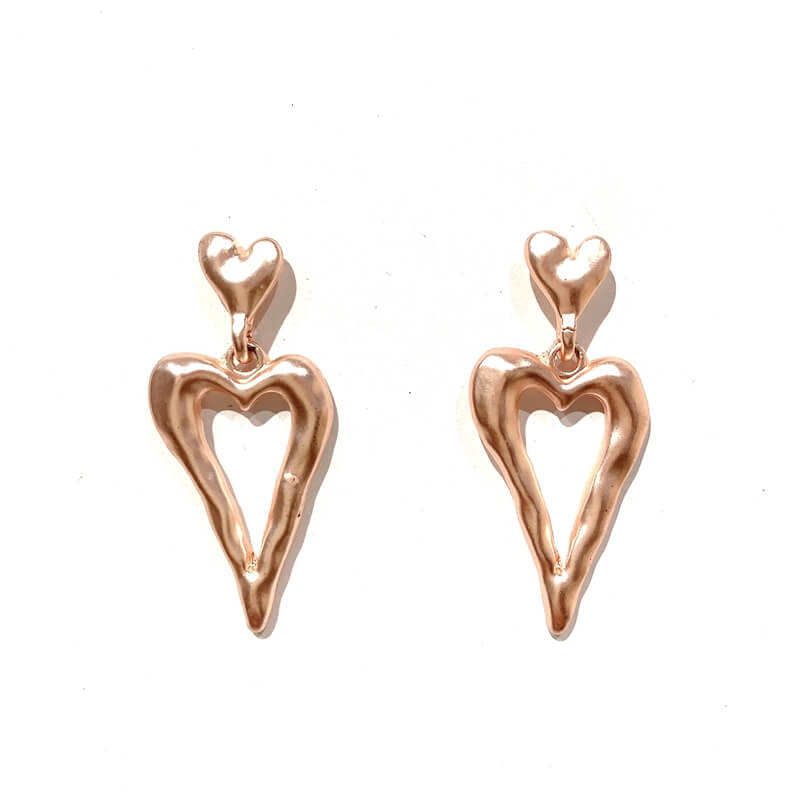 Pendientes metal corazon