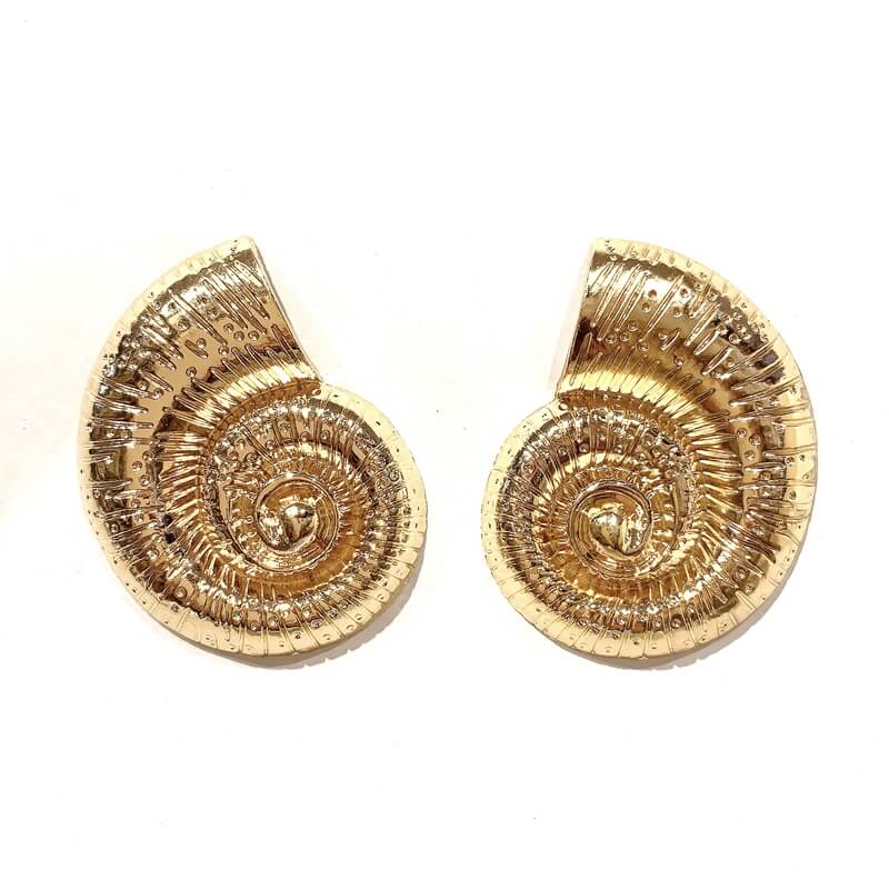 Pendientes metal forma caracol g