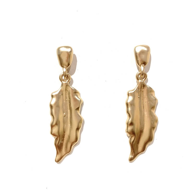 Pendientes metal forma hoja fina