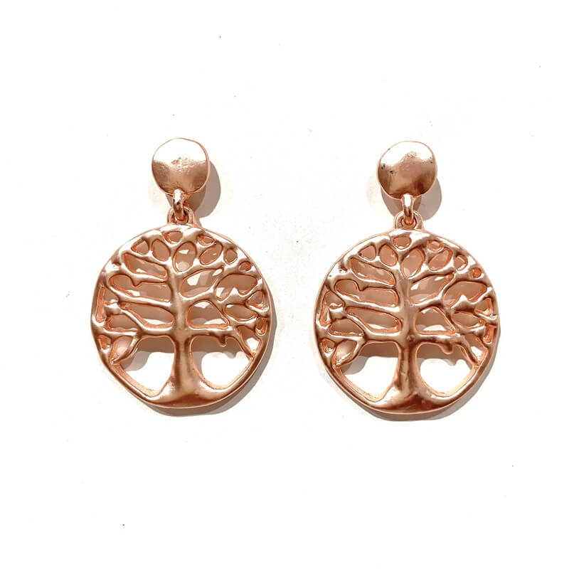 Pendientes metal forma albo de la vida.