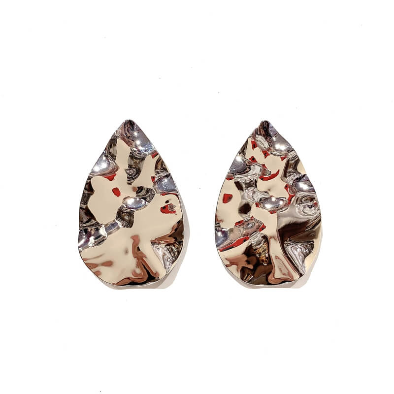 Pendientes metal forma gota lisa