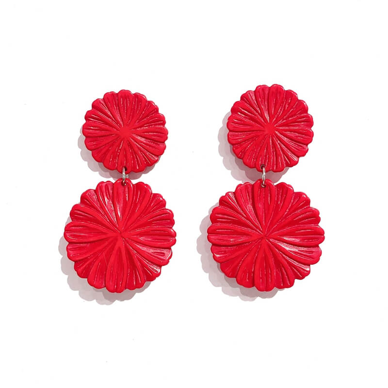 Pendientes resina forma doble flor