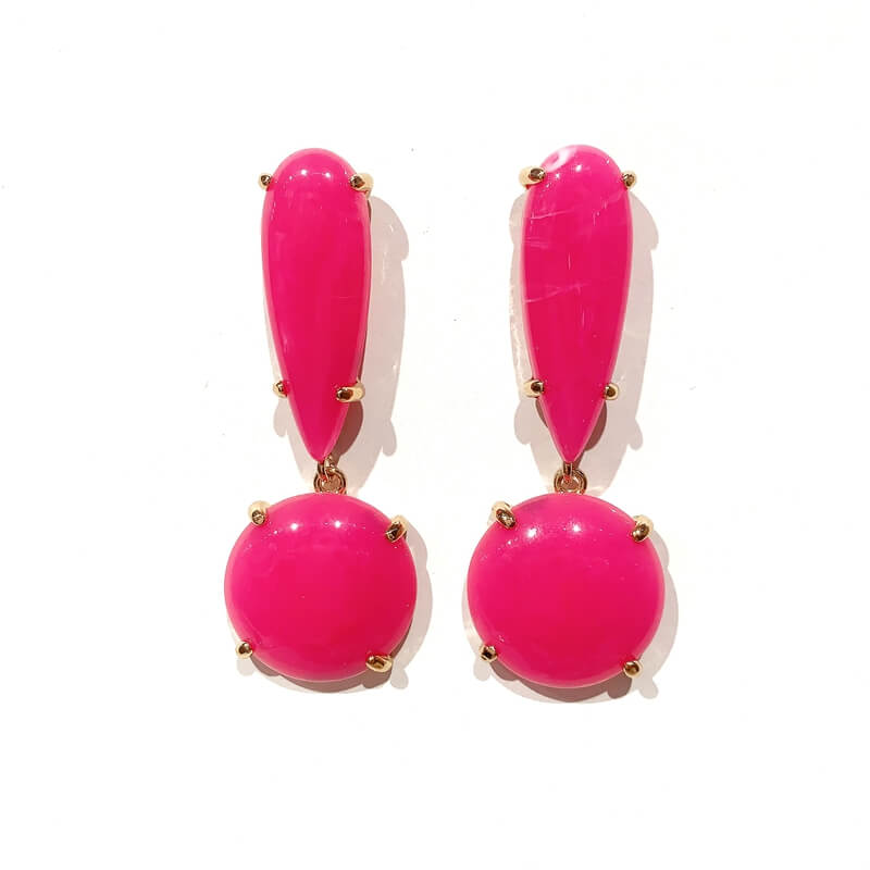 Pendientes resina forma lagrima colgante redondo