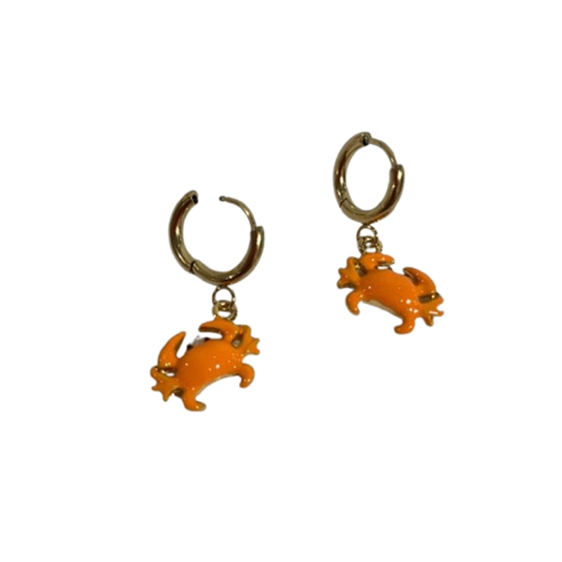 Pendientes aro acero con cangrejo