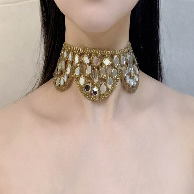 Choker espejo medio luna