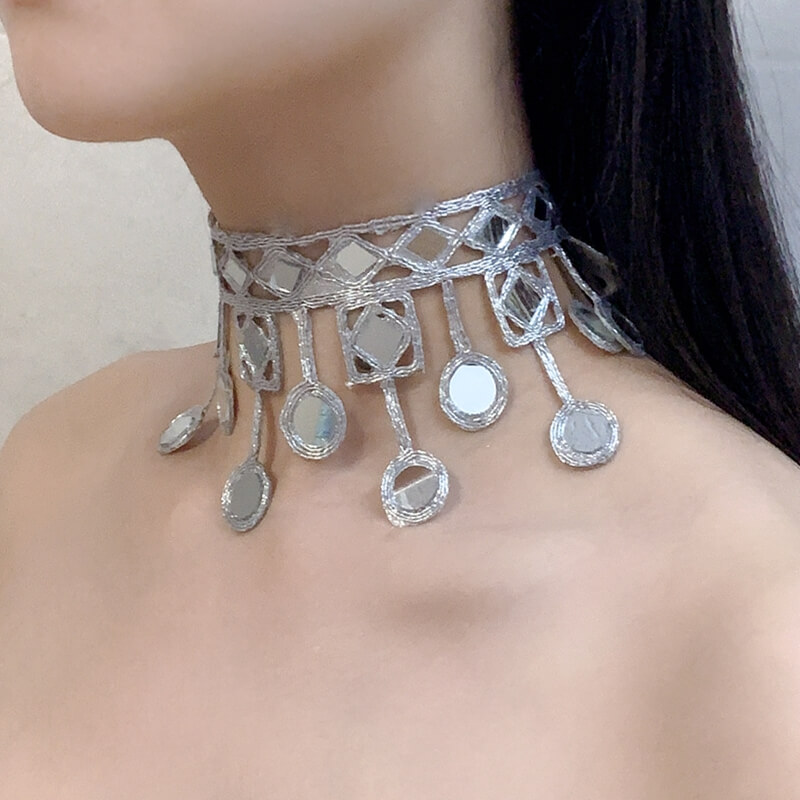 Choker espejo largo