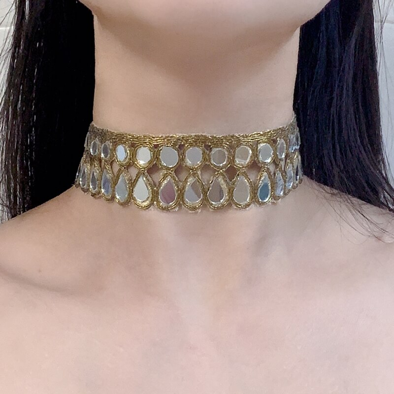 Choker espejo doble fila