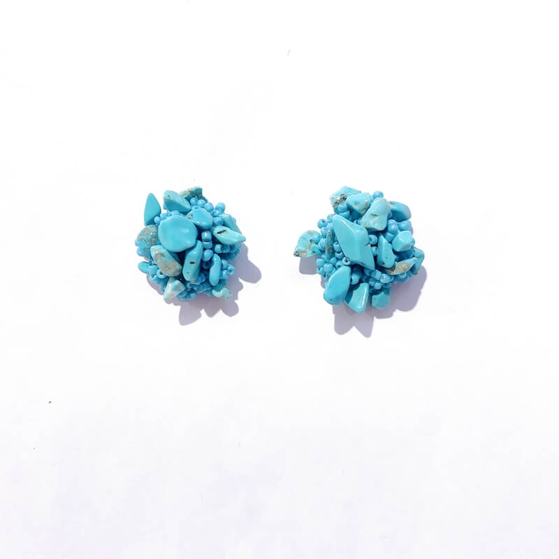 Pendientes piedra coral con bola