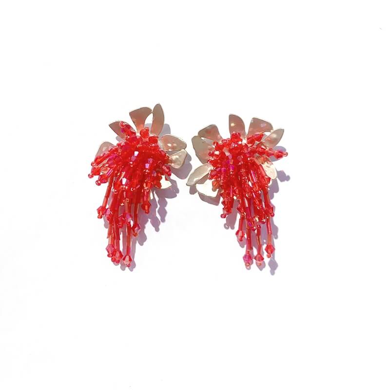 Pendientes flor con bolita