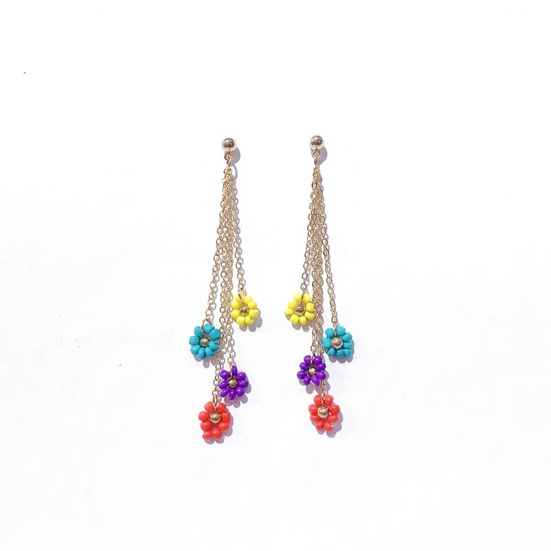 Pendientes con flor de bolita