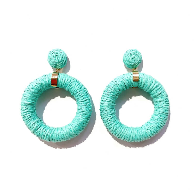 Pendientes rafia forma aro