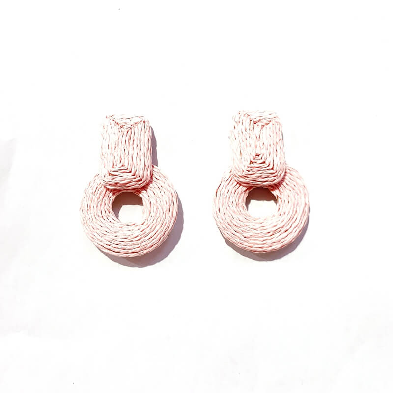 Pendientes rafia forma donut