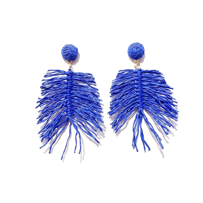 Pendientes rafia forma flecos