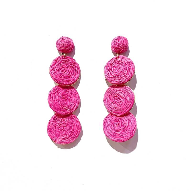 Pendientes rafia largo redondo