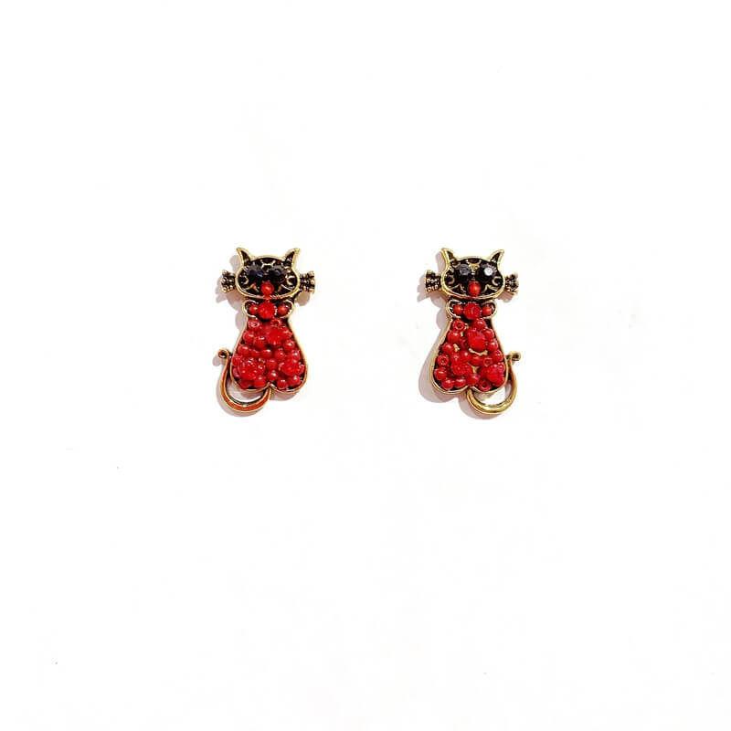 Pendientes gato con bigote
