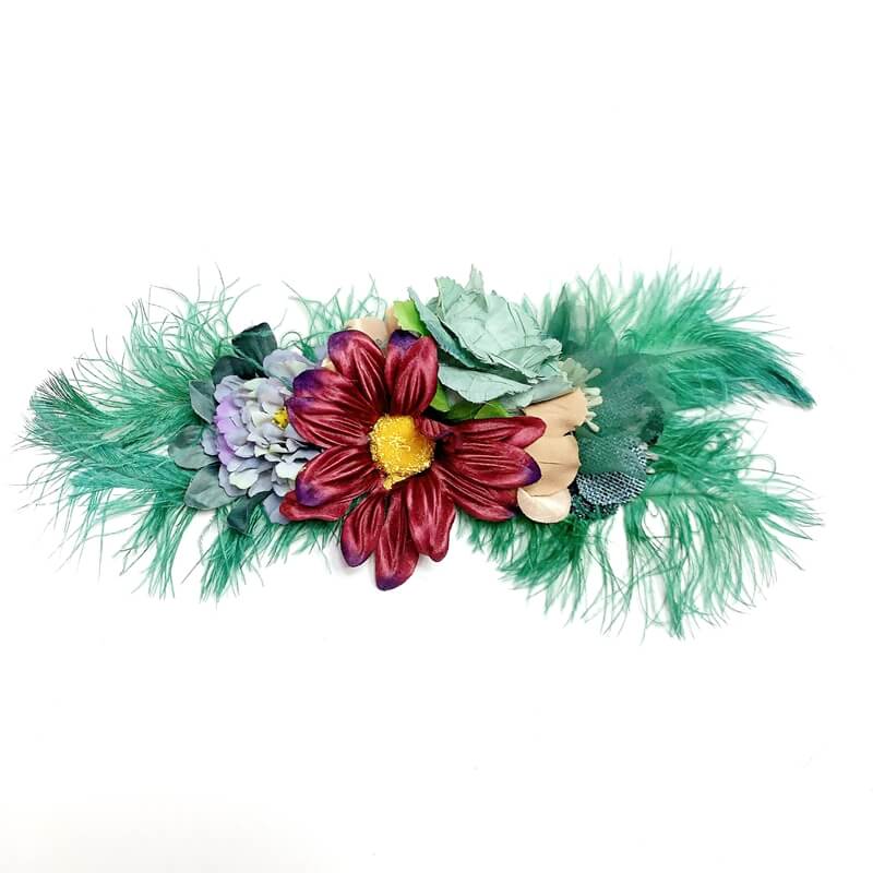 Apliques flor con pluma