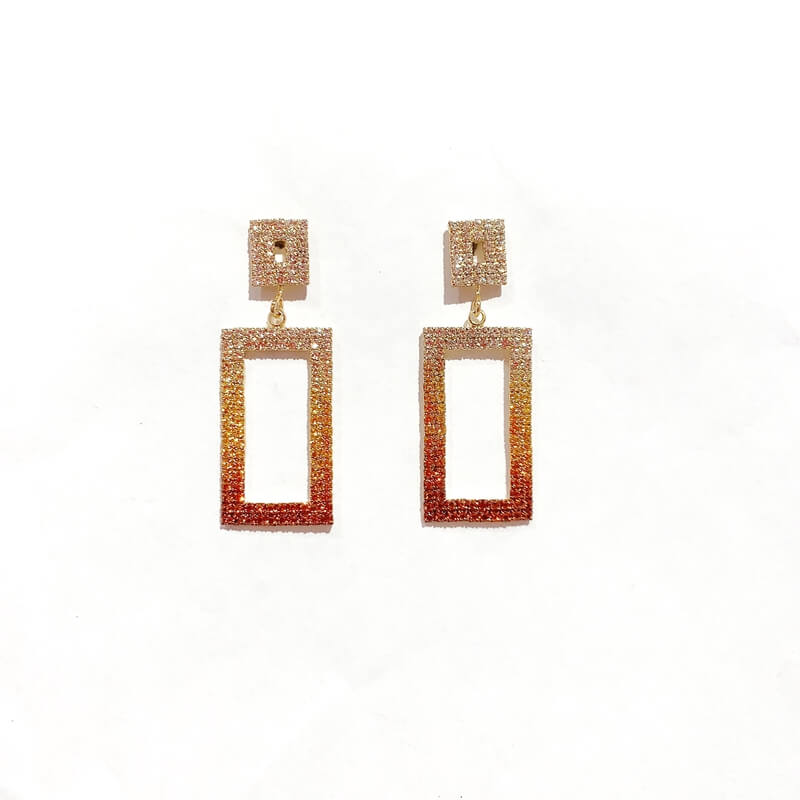 Pendientes cristal forma rectangulo