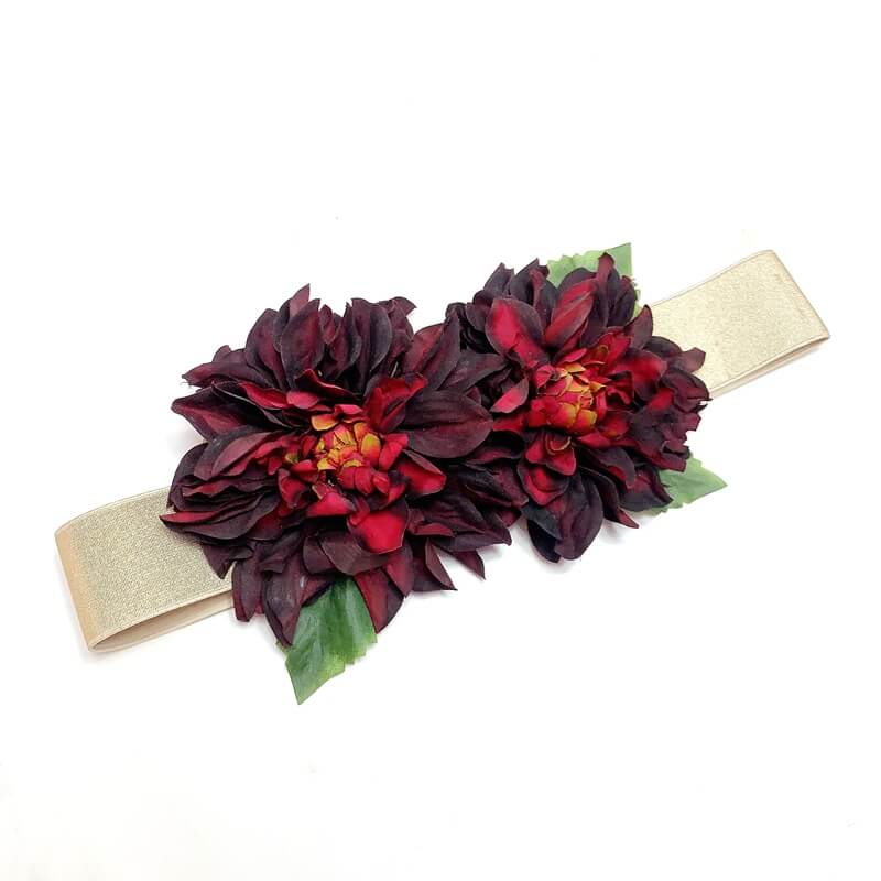 Cinturones de goma con doble flor