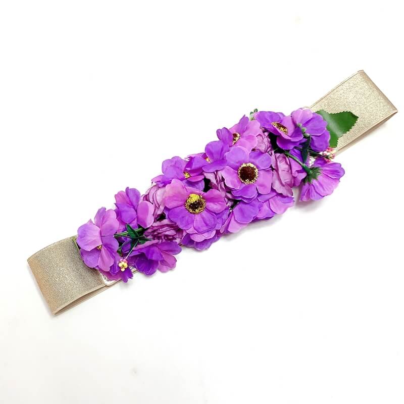 Cinturones de goma con flores